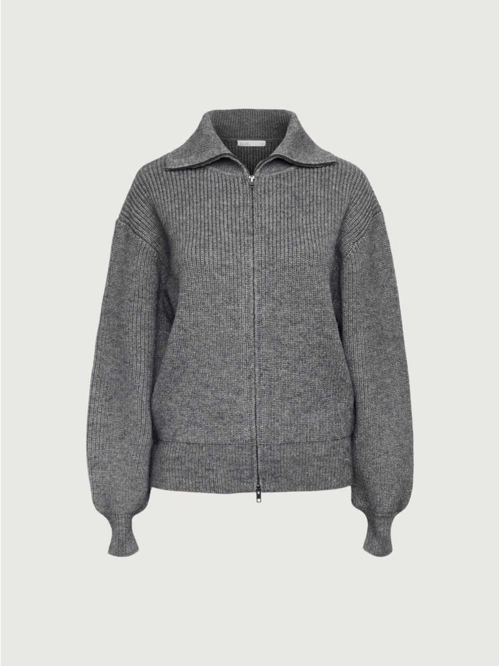 OAK + FORT High Neckline Zip Up Sweater Charcoal Size Medium